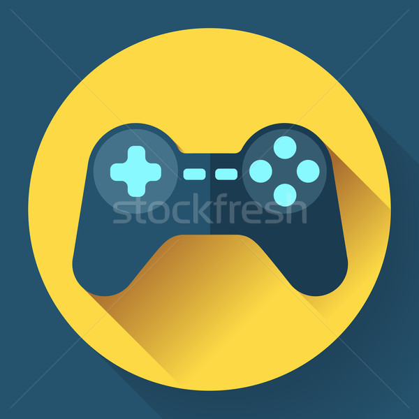 Game controller flat icon with long shadow Stock photo © MarySan
