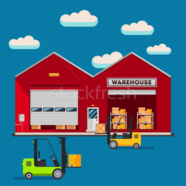 Warehouse infographic vector flat design. Stock photo © MarySan