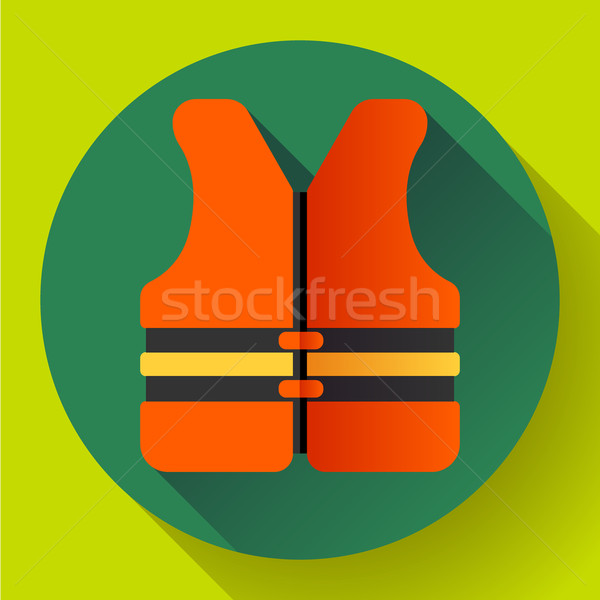 life safety jacket vest icon flat 2.0 vector Stock photo © MarySan