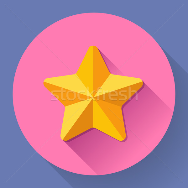 Single golden star shine. Flat designed style.  Stock photo © MarySan