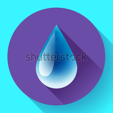 Blue Shiny Water Drop Icon Flat Design Style Vector Illustration C Mary Art Marysan Stockfresh