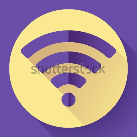 WIFI free internet connection Icon. Flat design style. Stock photo © MarySan
