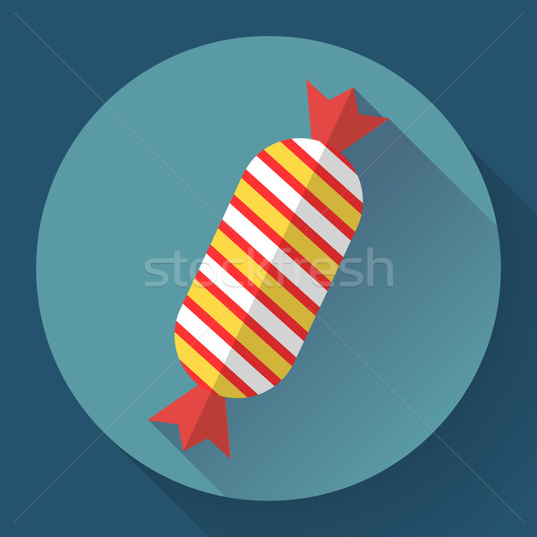 Sweet xmas candy icon. Flat designed style. Stock photo © MarySan