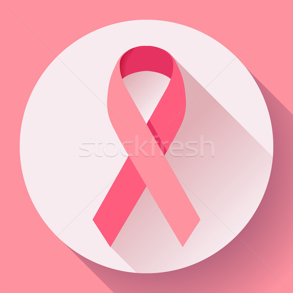 Realistic pink ribbon, breast cancer awareness symbol Stock photo © MarySan