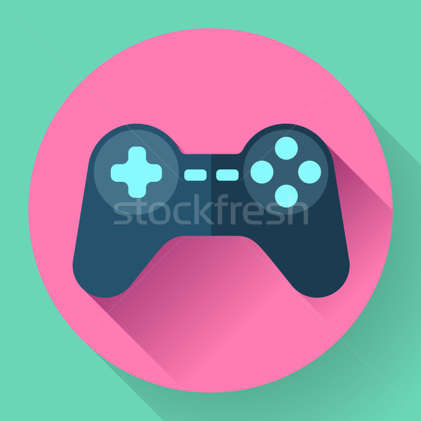 Game controller flat icon with long shadow Stock photo © MarySan