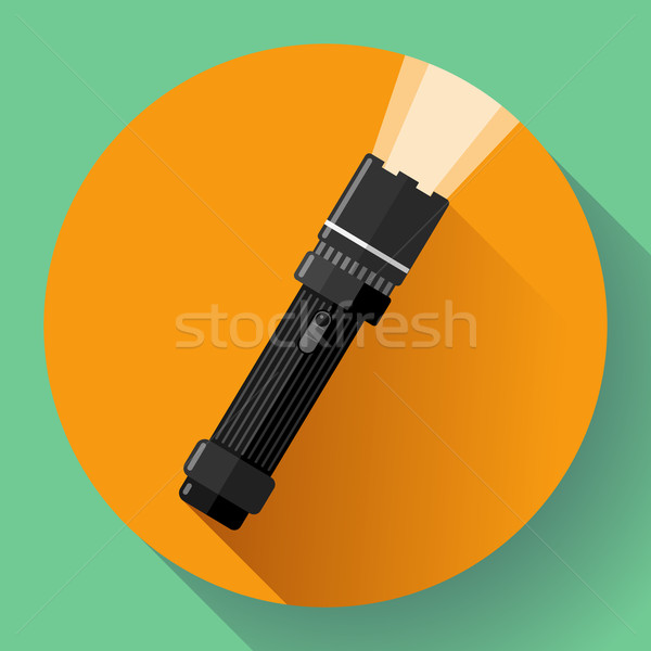 Flashlight Vector icon. Flat design style Stock photo © MarySan