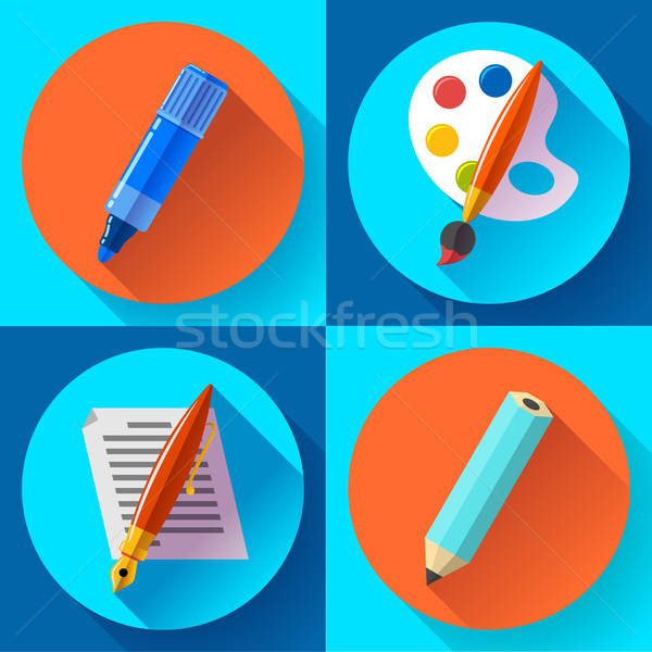 Stock photo: Painting and Drawing Icons set