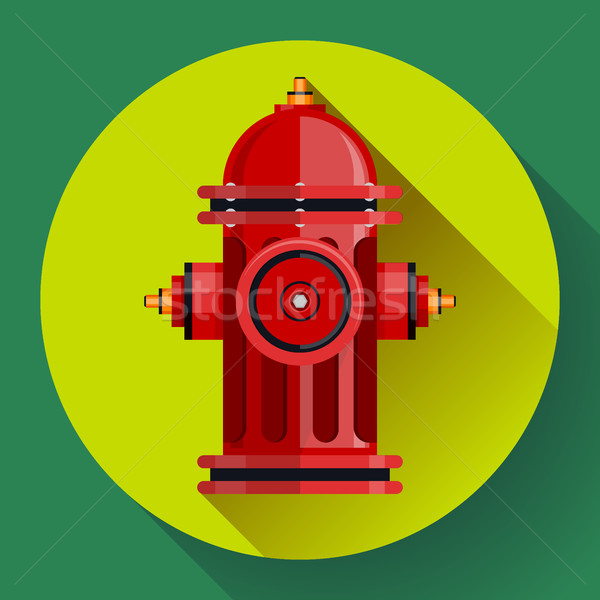 Red fire hydrant Vector icon for video, mobile apps. Stock photo © MarySan