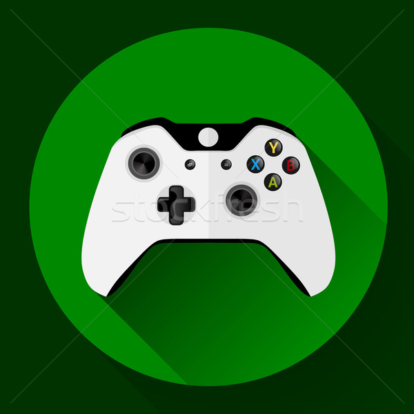 Game controller flat icon with long shadow Stock photo © MarySan