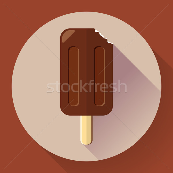 Ice cream with chocolate on a stick or popsicle Stock photo © MarySan