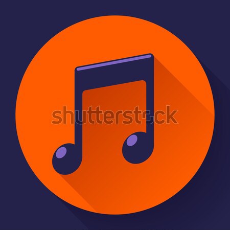 Vector pink music icon with long shadow. Flat design style. Stock photo © MarySan