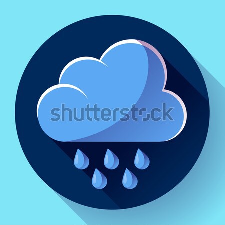 Vector flat color weather meteorology icon with long shadow Stock photo © MarySan