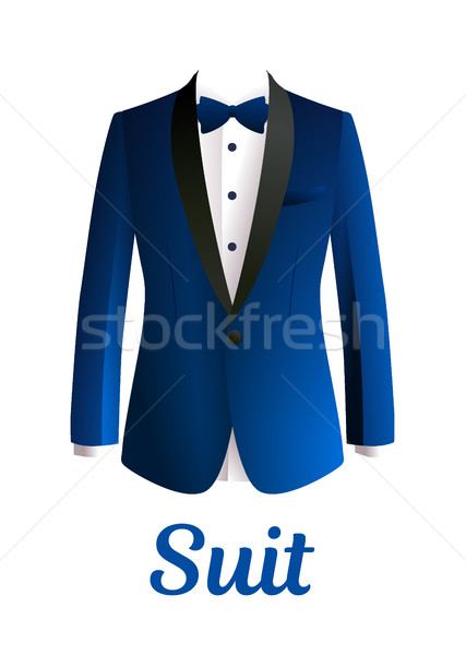 [[stock_photo]]: Sombre · bleu · homme · costume · isolé · blanche