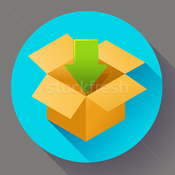 Shipping and packing icon. Flat design style. Stock photo © MarySan