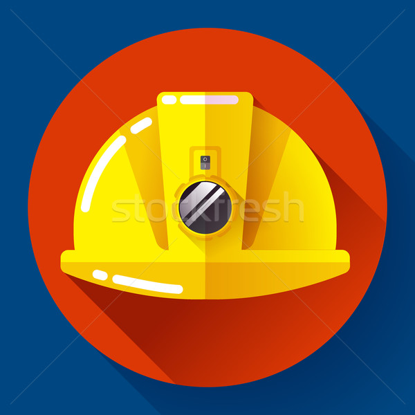 [[stock_photo]]: Jaune · travailleur · de · la · construction · casque · lampe · de · poche · icône · design