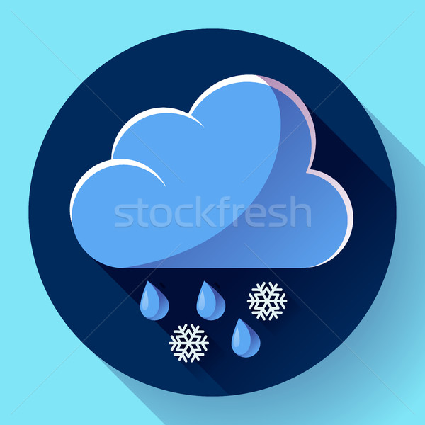 Vecteur couleur météorologiques météorologie icône longtemps [[stock_photo]] © MarySan