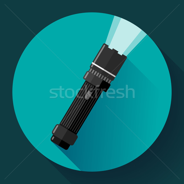 Flashlight Vector icon. Flat design style Stock photo © MarySan