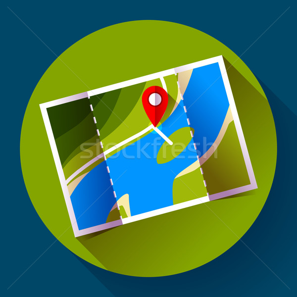 Pin on the map. Vector icon Stock photo © MarySan