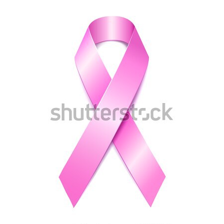Realistic pink ribbon, breast cancer awareness symbol, isolated on white. Stock photo © MarySan