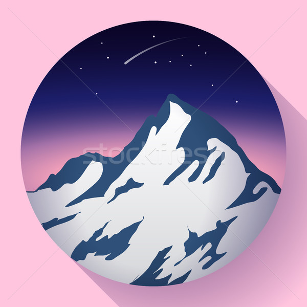 mountain peak at night and Comet icon Stock photo © MarySan