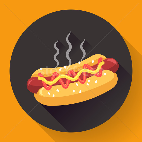 Stock fotó: Vektor · hotdog · illusztráció · terv · stílus · ikon