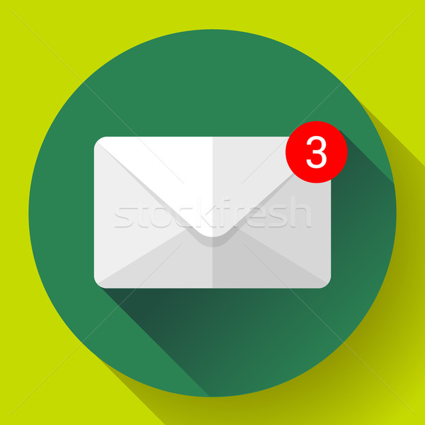 Envelope Mail Icon new letter sms message notification Flat 2.0 design style. Stock photo © MarySan