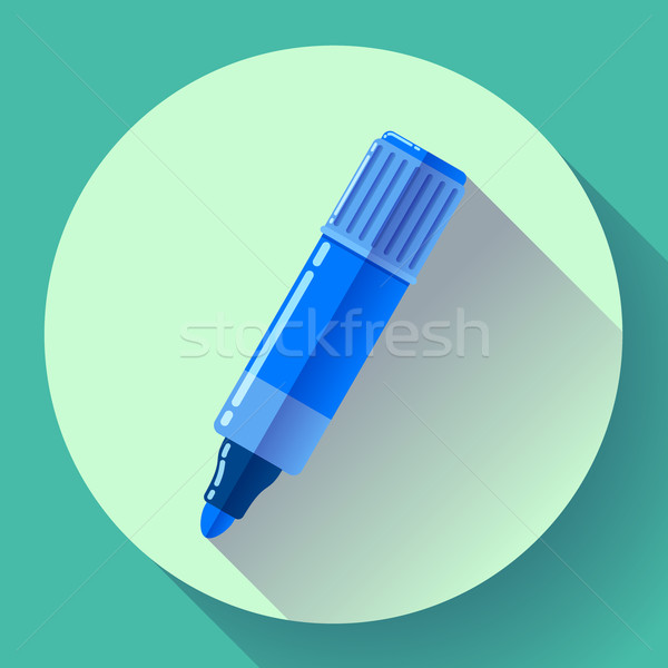 Highlighter icon in flat style with long shadow Stock photo © MarySan