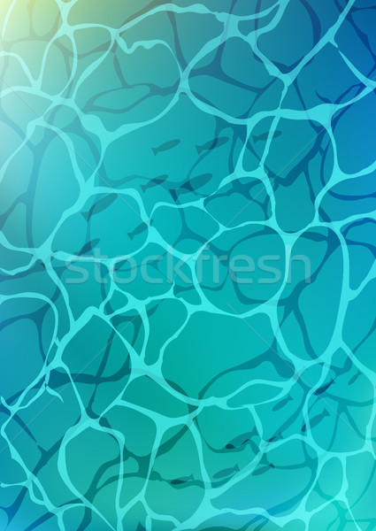 turquoise water in swimming pool with sun glare. Marine sea background surface water top view. Stock photo © MarySan