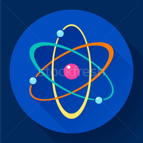 átomo ícone círculo química física símbolo Foto stock © MarySan