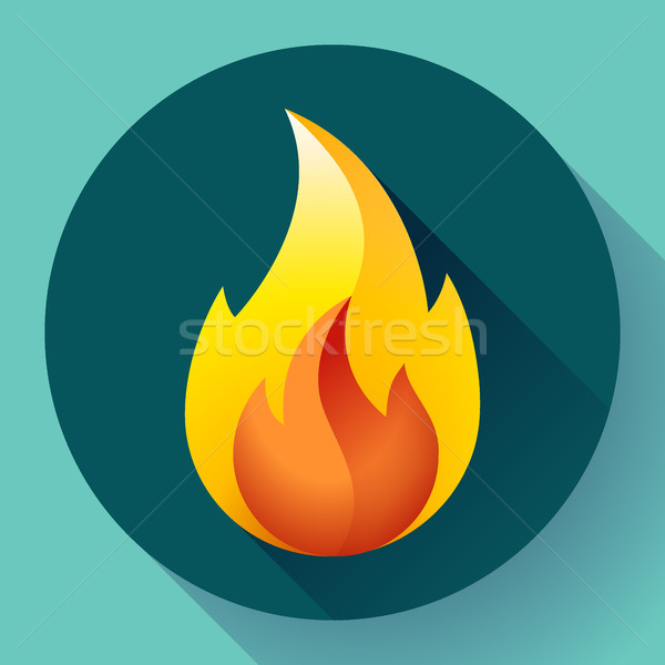 красный огня пламени икона вектора логотип Сток-фото © MarySan