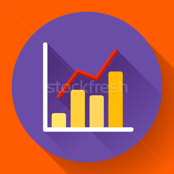 Stock photo: Business diagram chart vector icon Modern flat 2.0 style
