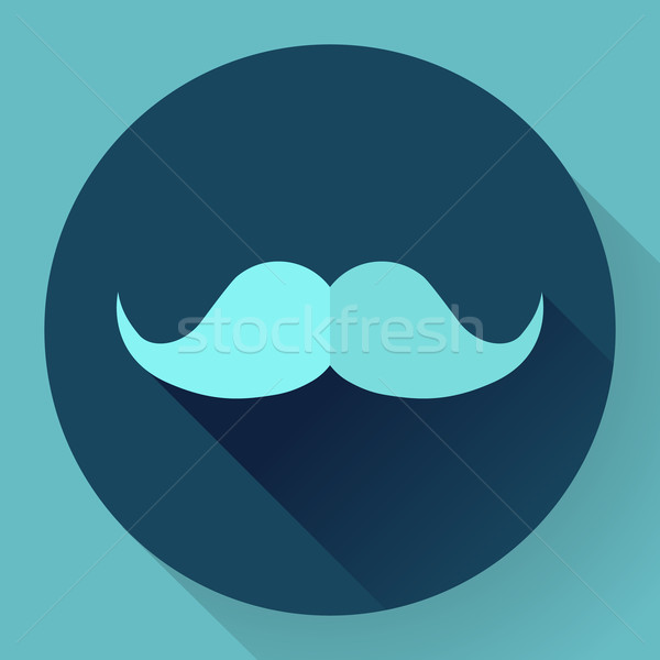 Facial hair mustache flat icon for apps and websites Stock photo © MarySan
