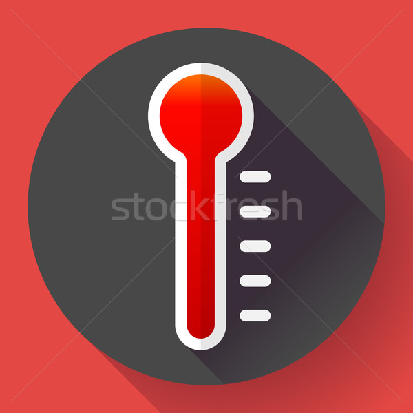 Stock photo: Thermometer icon, High temperature symbol vector. Flat designed style. 