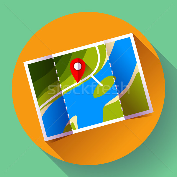 Pin on the map. Vector icon Stock photo © MarySan