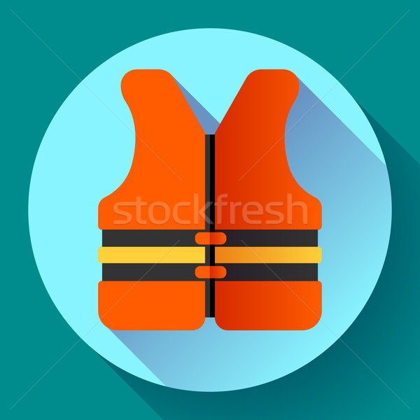 life safety jacket vest icon flat 2.0 vector Stock photo © MarySan