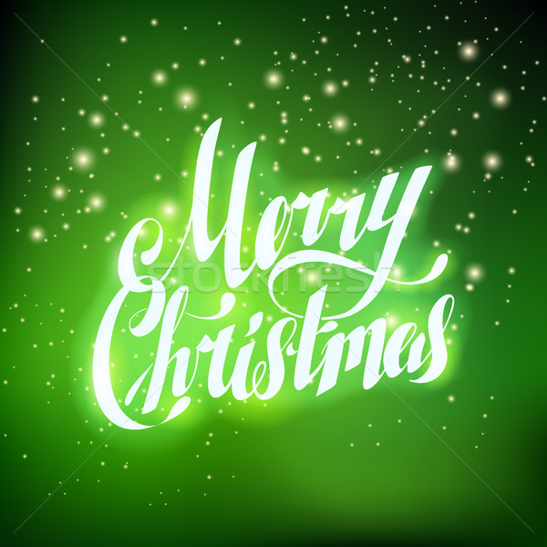 Merry Christmas Hand Lettering Greating Card Stock photo © MarySan