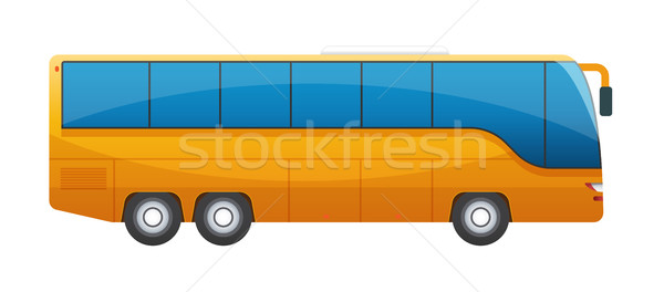 Orange big tour bus isolated on white background. Stock photo © MarySan