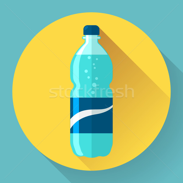 Flat Style Icon with Long Shadow. A bottle of water. Stock photo © MarySan