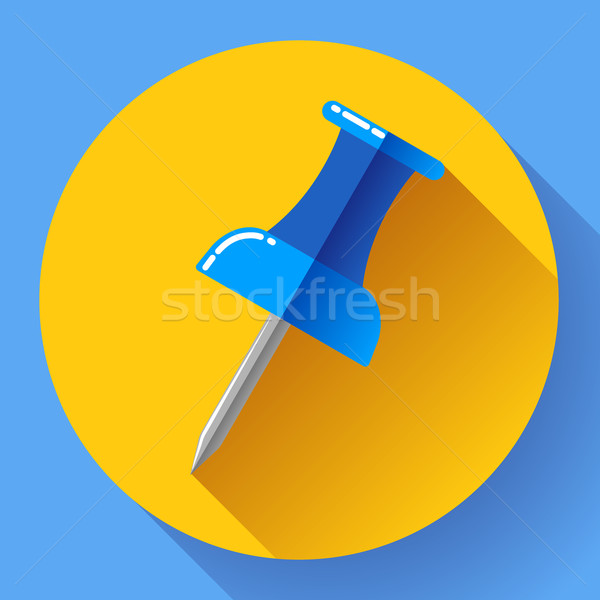 Flat Push pin icon vector Stock photo © MarySan