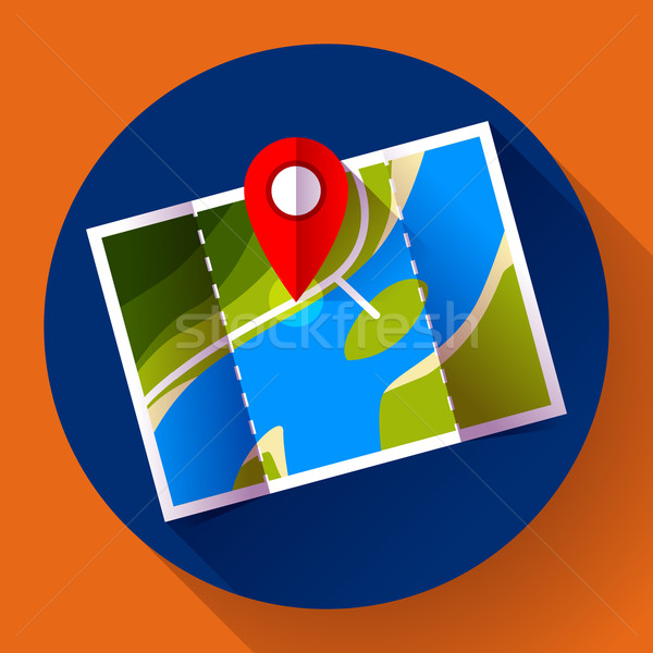 Pin on the map. Vector icon Stock photo © MarySan
