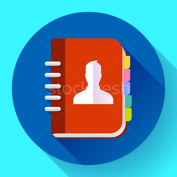 Address phone book icon, notebook icon. Flat design style Stock photo © MarySan