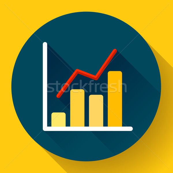 Stock photo: Business diagram chart vector icon Modern flat 2.0 style