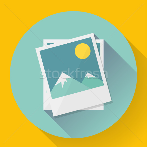 Flat Landscape photo icon. Vector illustration. Stock photo © MarySan