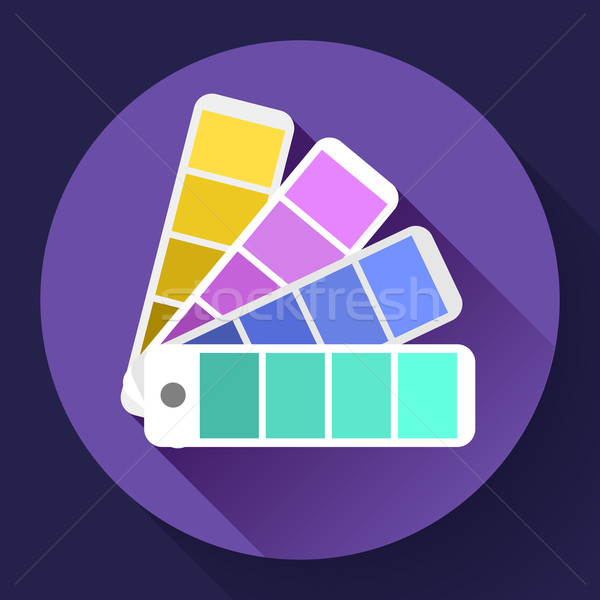 Color guide swatches palette - typographic fan icon. Flat design style. Stock photo © MarySan