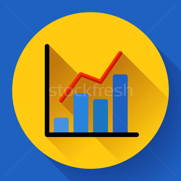 Stock photo: Business diagram chart vector icon Modern flat 2.0 style