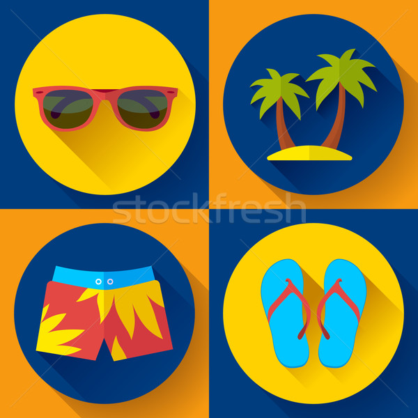 Vector Illustration of Mens articles clothing for the Summer and Beach. Stock photo © MarySan