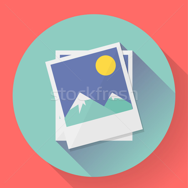 Flat Landscape photo icon. Vector illustration. Stock photo © MarySan