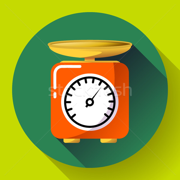 kitchen scales for weighing food flat icon Stock photo © MarySan