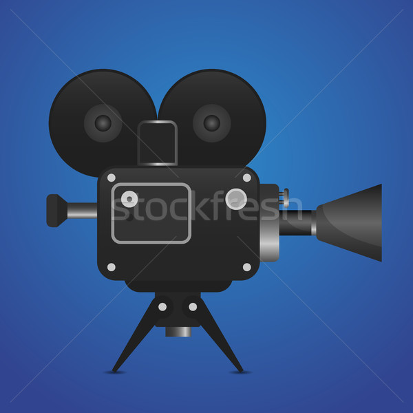 Retro movie projector with abstract light rays vector detailed illustration Analog device cinema mot Stock photo © MarySan