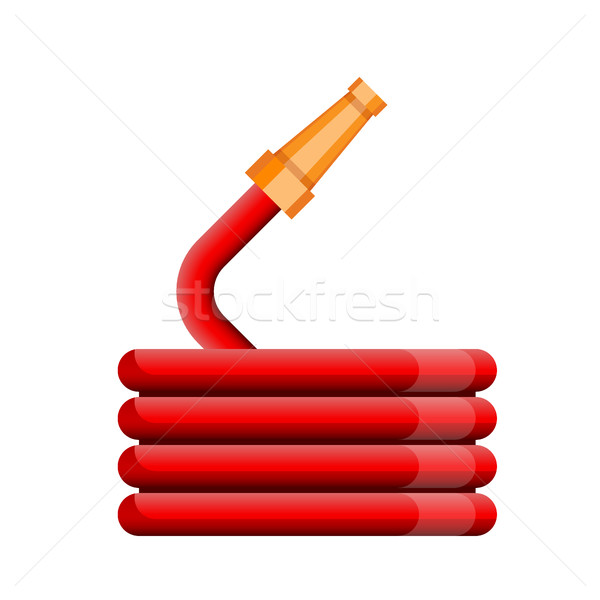 Red Fire hose reel icon Vector Stock photo © MarySan